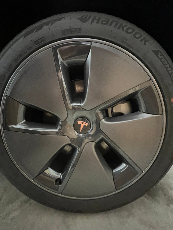 Wheel Cap Logo Decals For The 2018-2026 Tesla Model 3 (x4)