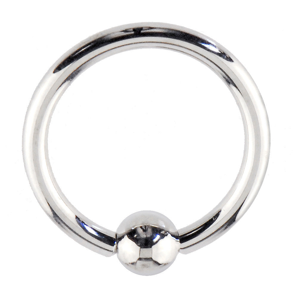 14G 9/16 Solid 14K White Gold BCR Captive Ring