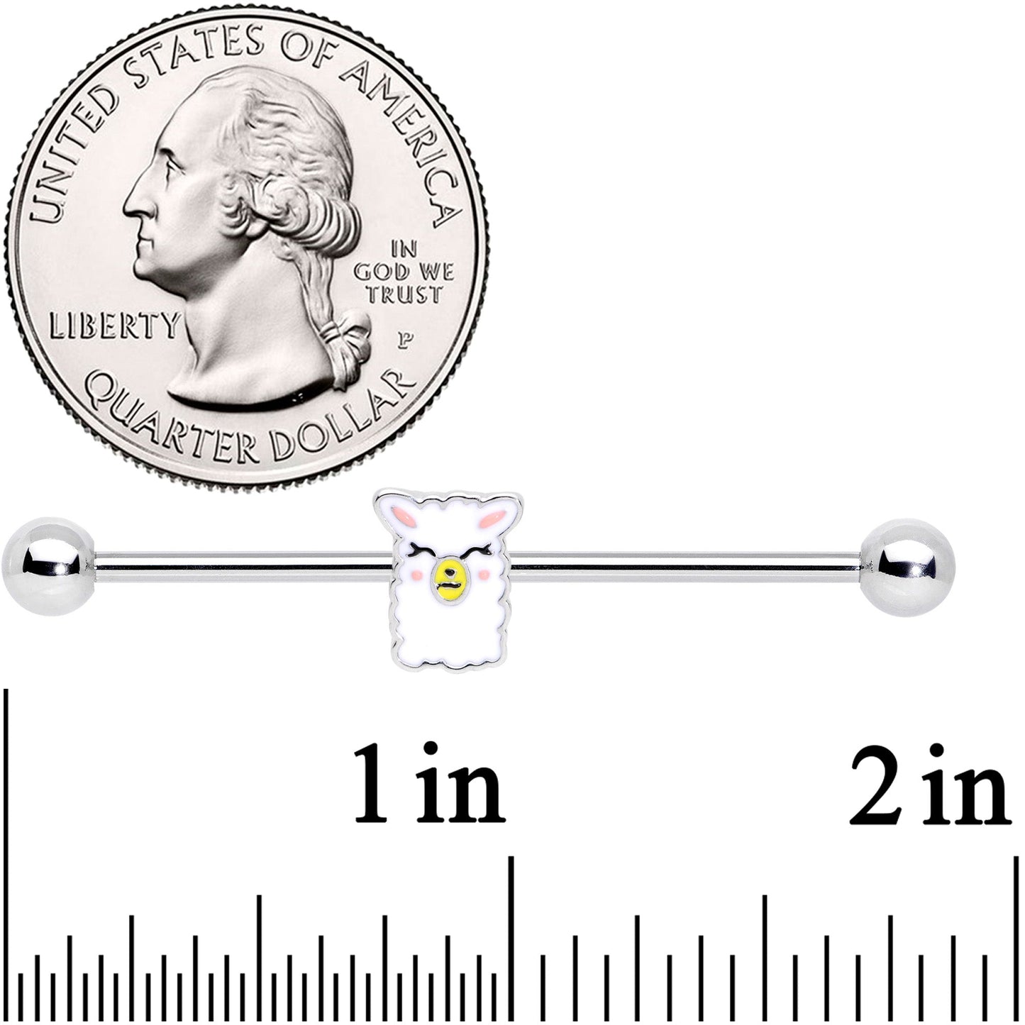 14G Sweet Llama Industrial Barbell 38mm