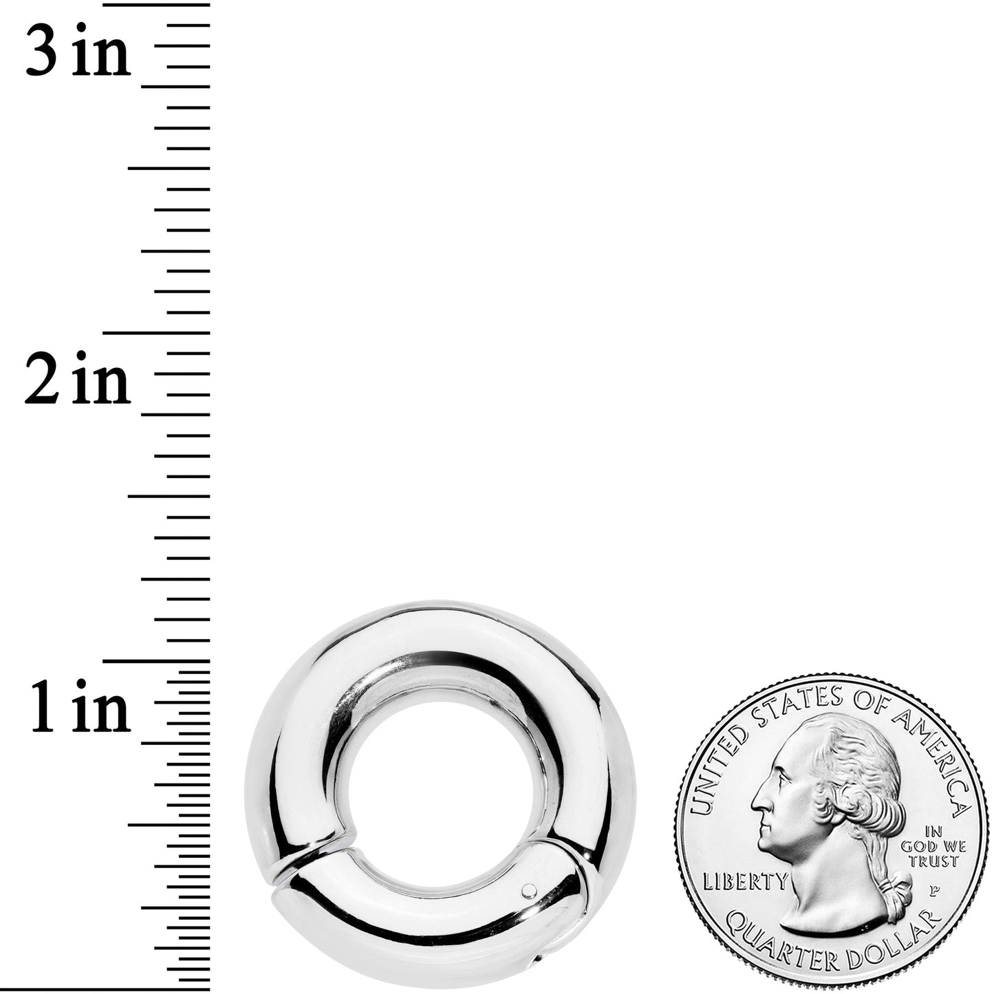 0G 9/16 Stainless Steel Hinged Segment Ring