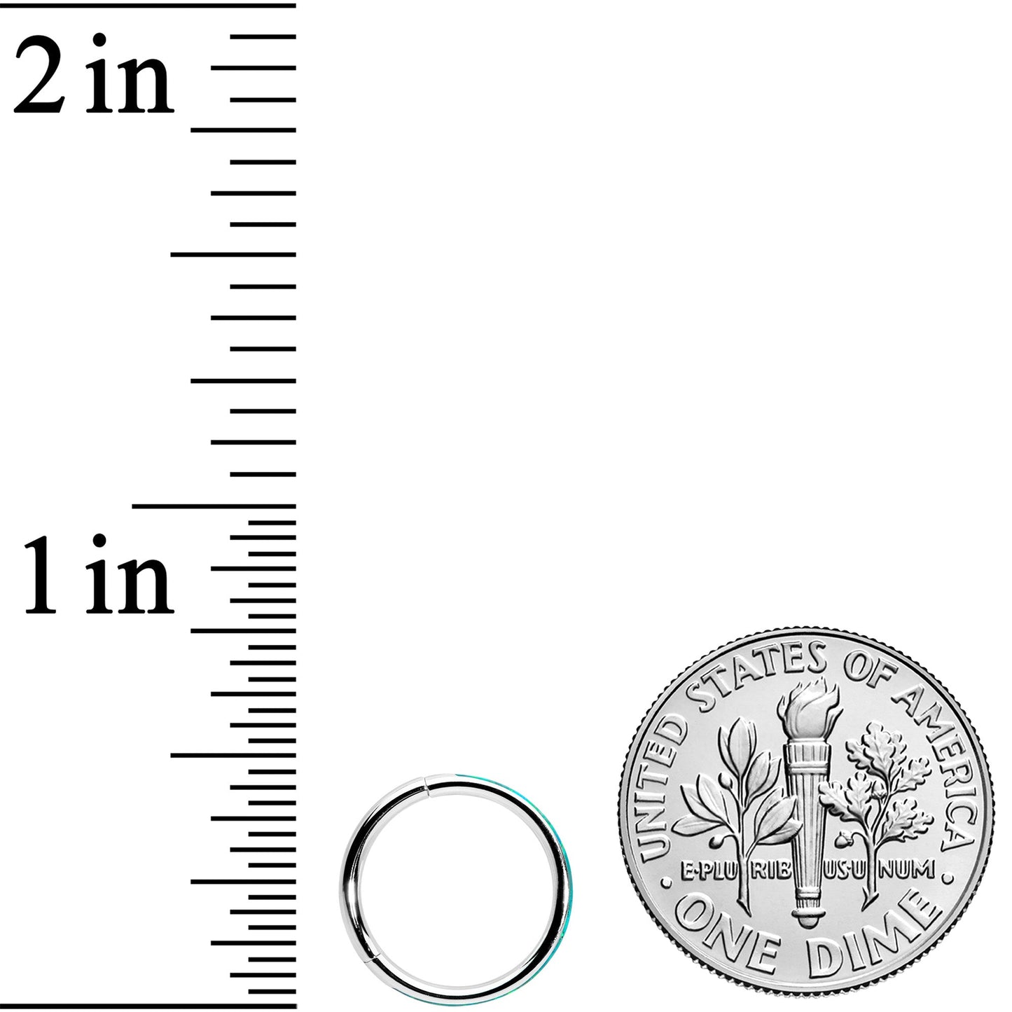 16G 3/8 Green Synthetic Opal Forward Facing Hinged Segment Ring