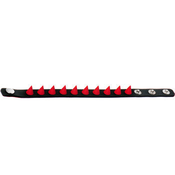 Red Rubber Spike Punk Cuff Bracelet