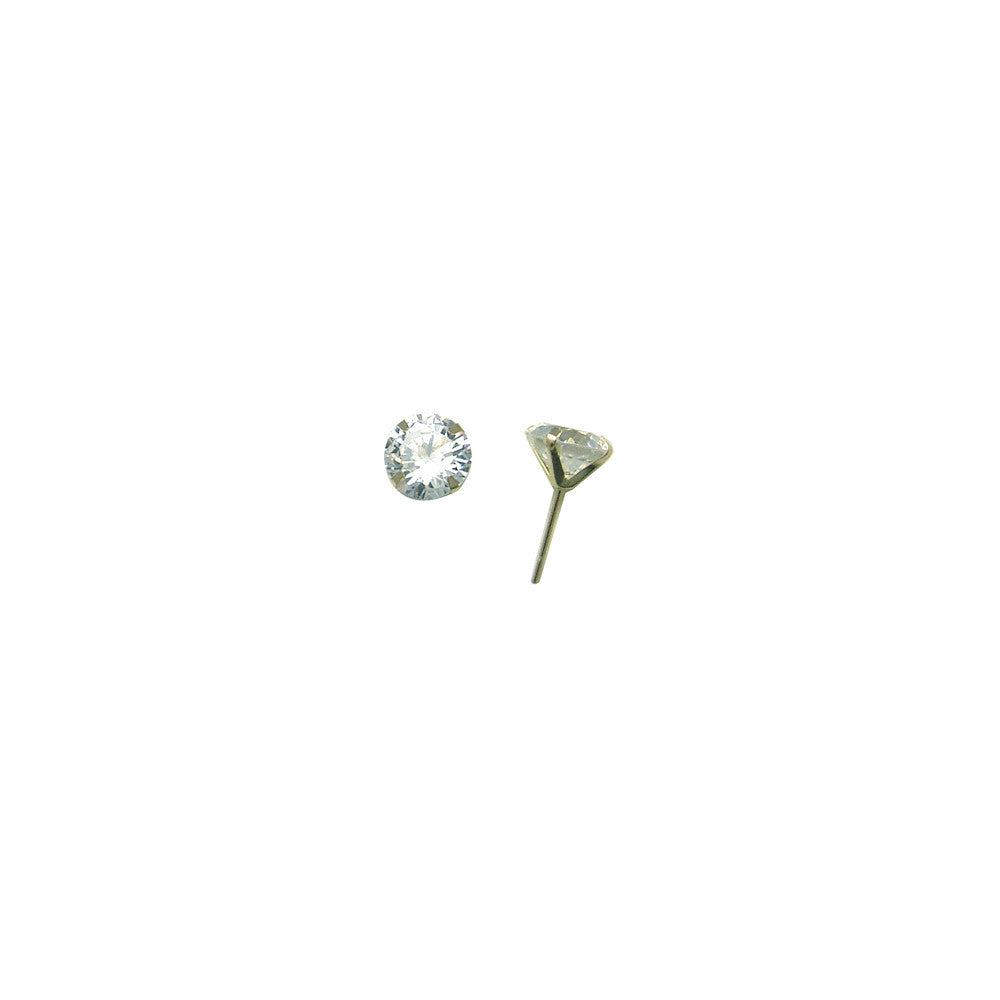 14k Yellow Gold 1.25 ct Cubic Zirconia Round Earrings