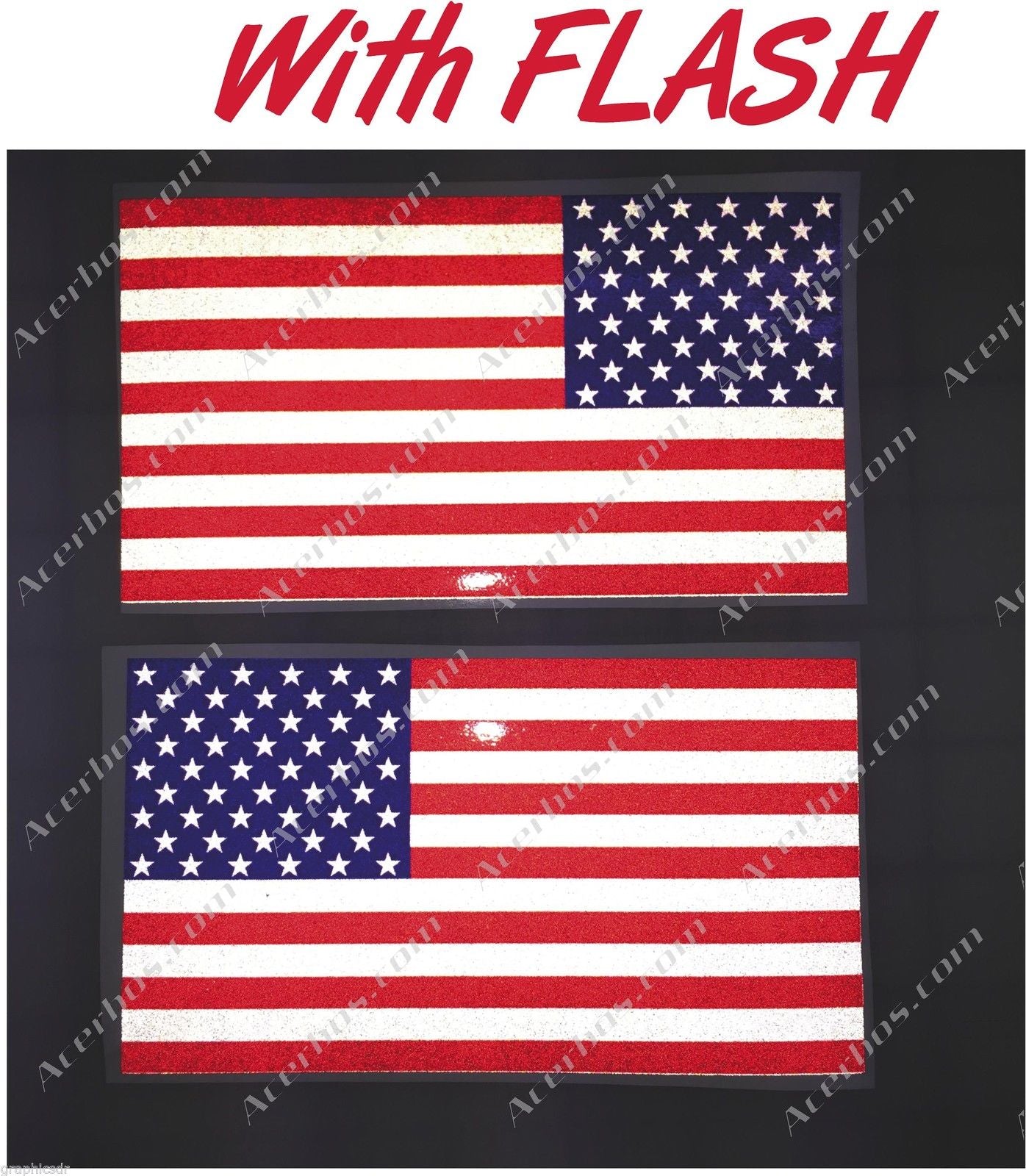 American Flag: 5" 3M Reflective Decal Stickers (x2)
