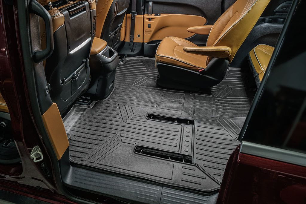 SMARTLINER Custom Fit Black 3 Row Liner Set & Cargo Liner Behind 3rd Row Compatible With 2021-2025 Chrysler Pacifica (Fits Pinnacle)