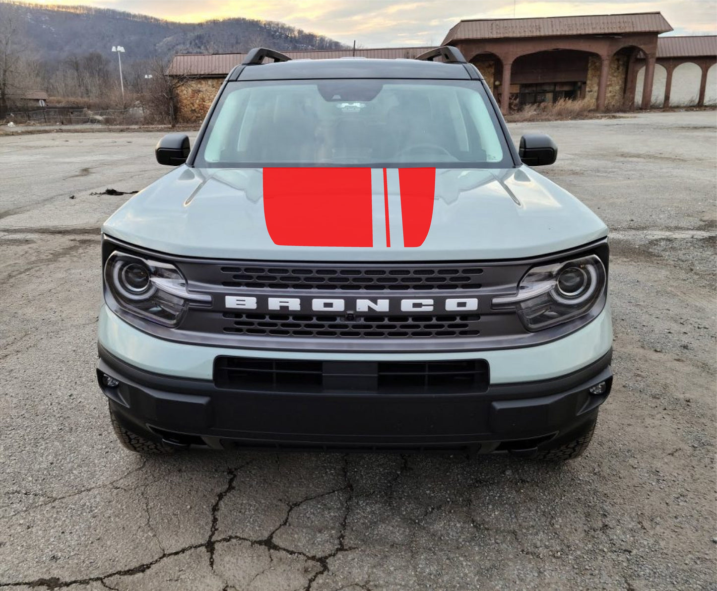 Offset Stripes Hood Decal Cover for 2021-2025 Ford Bronco Sport