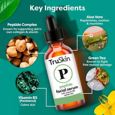 TruSkin Peptide Facial Serum with Vitamin B5 and Green Tea 1 fl oz - New