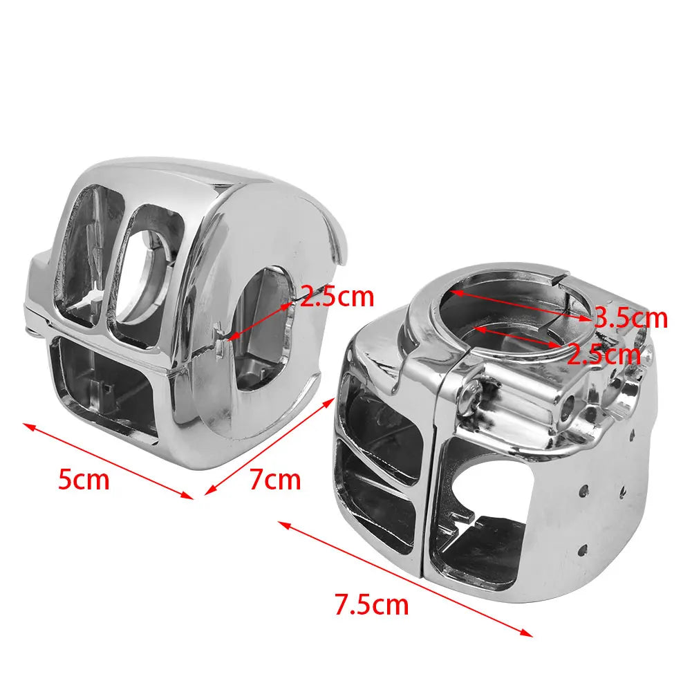 Motorcycle Chrome Aluminum Handlebar Switch Housing Cover For Harley Sportster Dyna Softail V-Rod 2002-2010