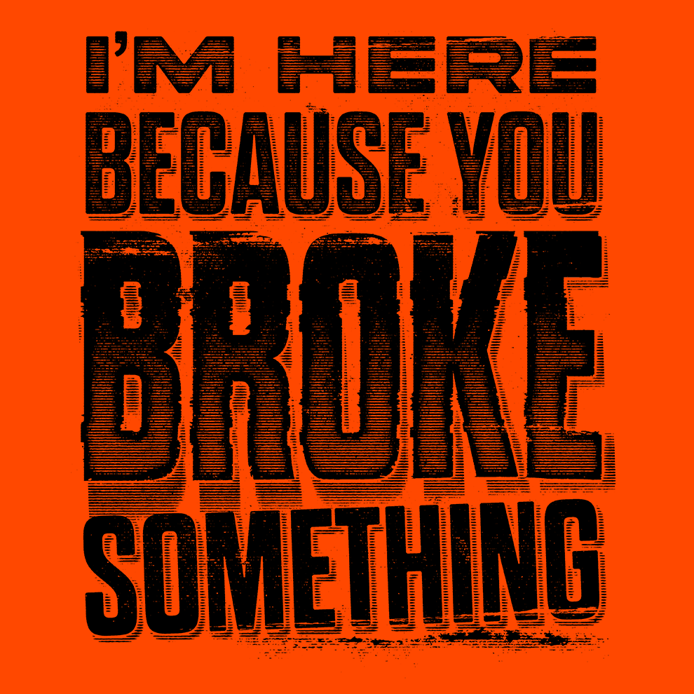 Broke Something - Safety Yellow Pocket T-Shirt