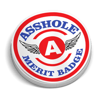 Asshole Merit Badge Hard Hat Decal