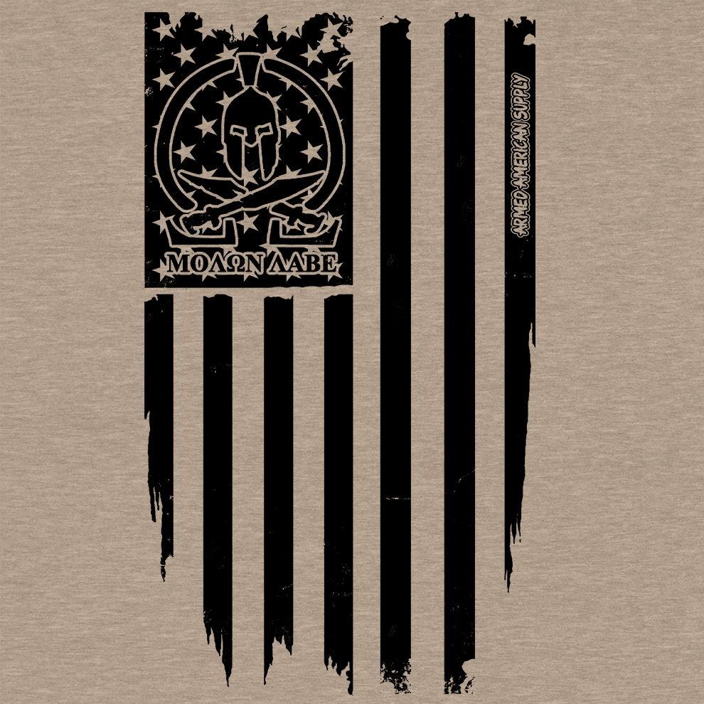 Molon Labe Ghost Flag - Safety Yellow T-Shirt