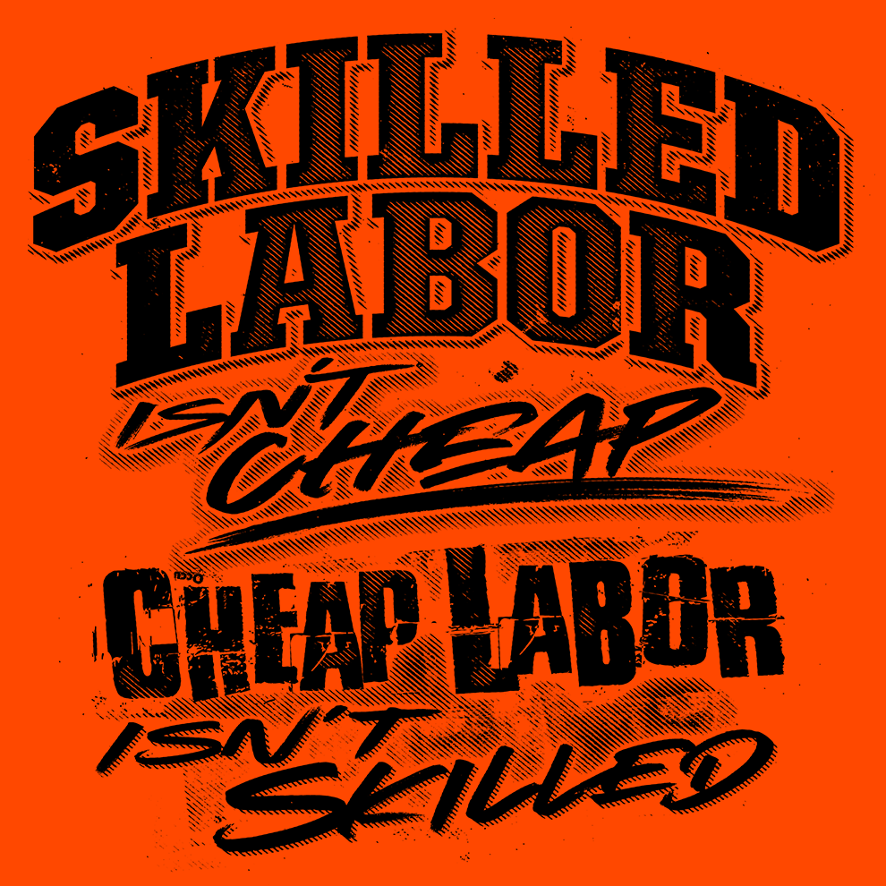 Skilled Labor - Safety Yellow Pocket T-Shirt