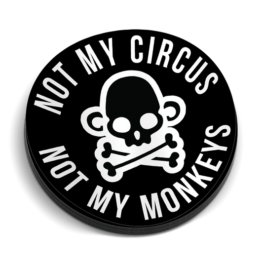 Not My Monkeys Hard Hat Decal