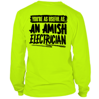 Amish Electrician - Long Sleeve Safety Yellow Hi-Vis T-Shirt