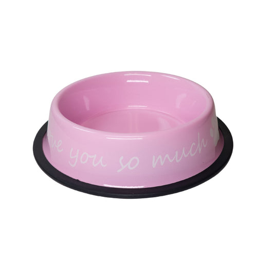 I LOVE YOU SO MUCH Modern Stainless Steel Dog Bowl – 24oz