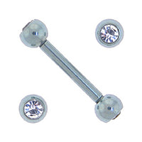 Solid Titanium Double Gem Light Purple Barbell 5/16-3mm