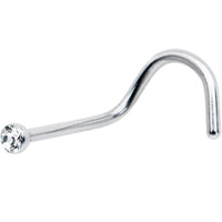 20G Stainless Steel Crystalline Gem Micro Nose Ring Twister