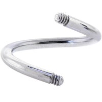 14G Threaded 316l Stainless Steel Spiral Twist Shaft 7/16