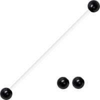 Pregnant Belly Button Ring With Black UV Ends