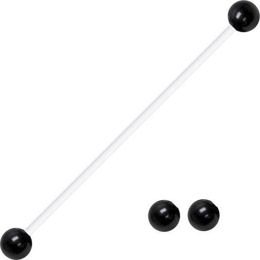 Pregnant Belly Button Ring With Black UV Ends