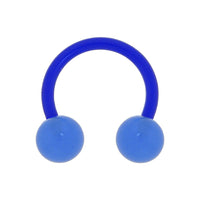 14G 3/8 Bioplast Blue Glow In The Dark Circular Horseshoe
