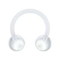 14G 3/8 Bioplast Cool Clear Horseshoe Circular Barbell