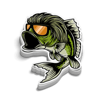 Bass Mullet Hard Hat Decal