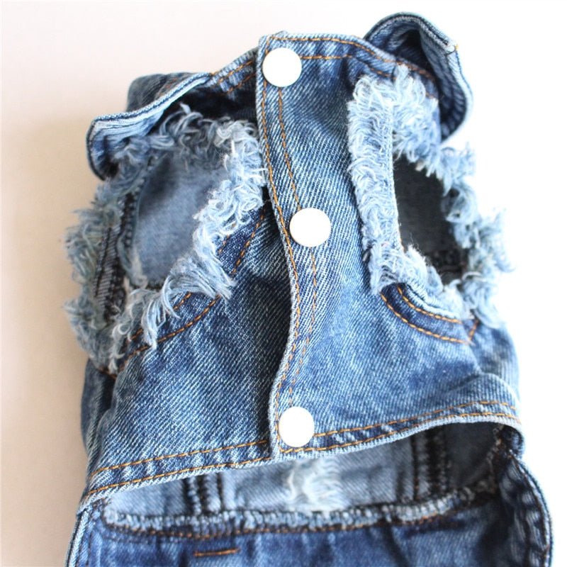 Pet Dog Cat Blue Denim Jeans Jacket Coat Vest - Jaico Online Shop
