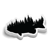 Bass Landscape Hard Hat Decal
