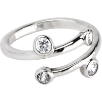 Sterling Silver 925 Cubic Zirconia Spiral Toe Ring