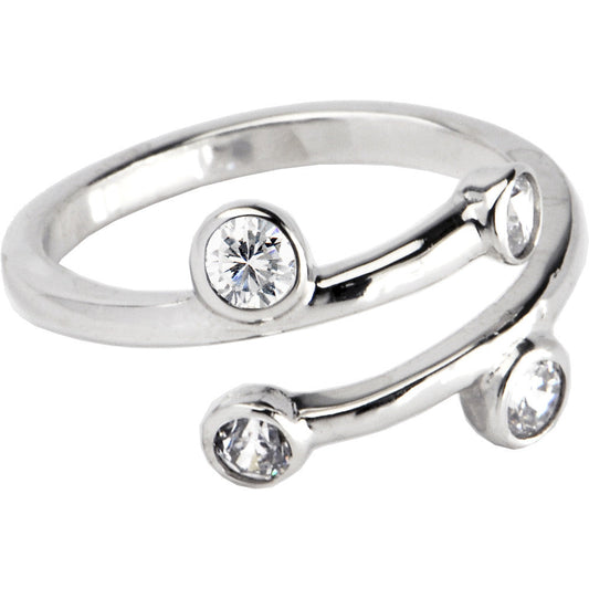 Sterling Silver 925 Cubic Zirconia Spiral Toe Ring