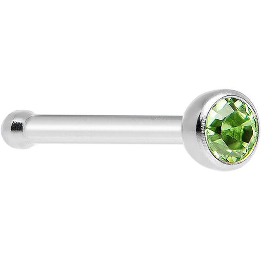 Peridot Nose Bone Created with Crystals