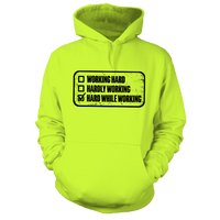 Working Hard - Safety Yellow Hoodie