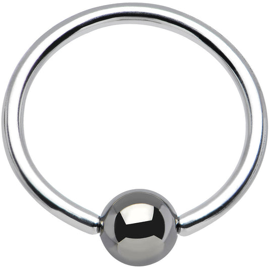 16G 7/16 Hematite Bead BCR Captive Ring