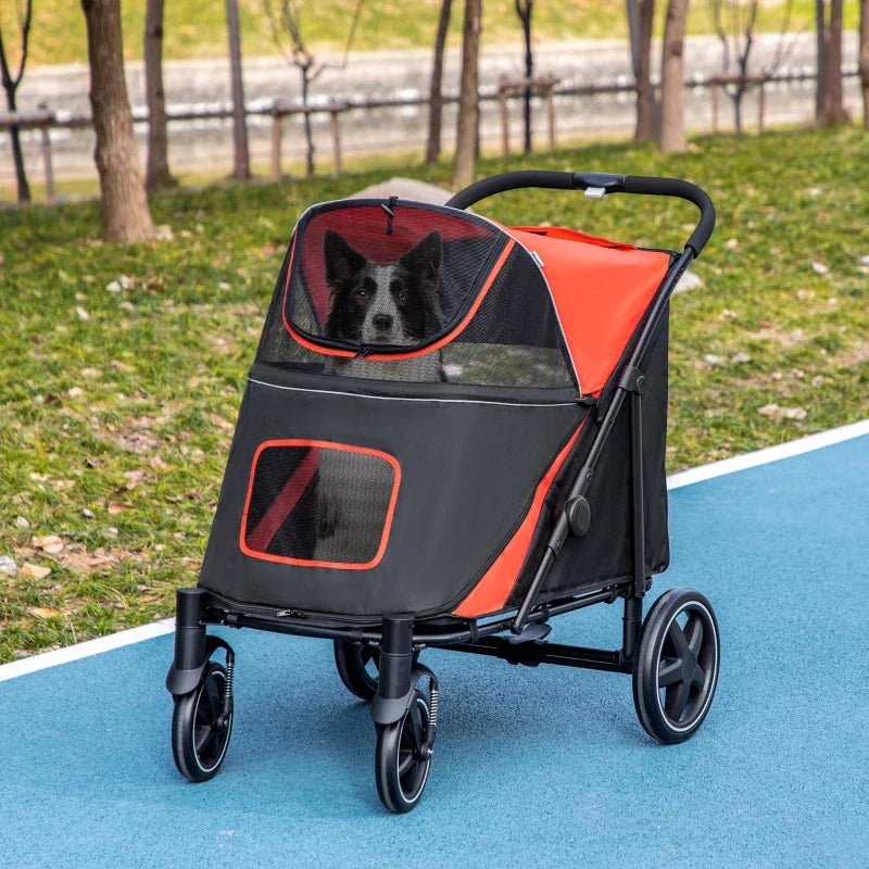 One - Click Foldable Stroller for Large Medium Small Dogs, Pet, Cats with Storage - Jaico Online Shop