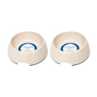 Country Living Set of 2 Natural Fiber Dog Bowls – White Swan