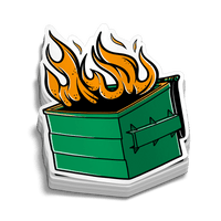 Dumpster Fire Hard Hat Decal