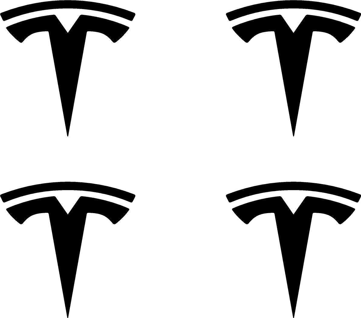 Wheel Cap Logo Decals For The 2018-2026 Tesla Model 3 (x4)