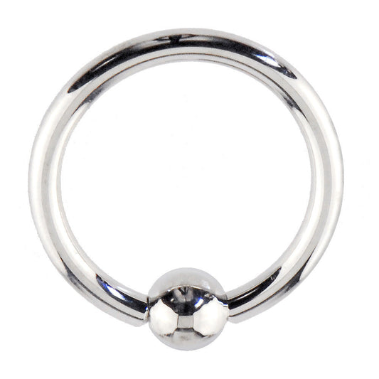14G 9/16 Solid 14K White Gold BCR Captive Ring
