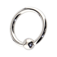 14G 3/8 Solid 14K White Gold BCR Captive Ring