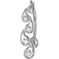 16G Solid 14k White Gold Cubic Zirconia Fancy Journey Belly Ring