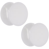9/16 White Acrylic Saddle Plug Set