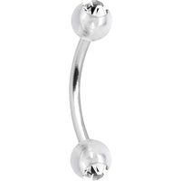 Acrylic Clear Gem Eyebrow Ring 3/8