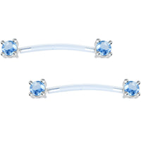 Aqua Round Solitaire Sterling Invisible Bioplast Nipple Shield Set