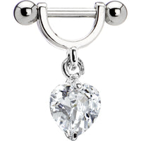 Clear Gem Heart Helix Cartilage Earring
