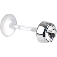16G 5/16 Clear Solitaire Bioplast Tragus Labret Monroe