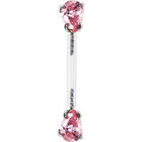 Pink Teardrop Cubic Zirconia Bioplast Intimate Piercing