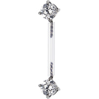 Clear Cubic Zirconia Bioplast Intimate Piercing