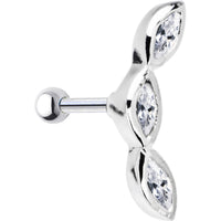 925 Silver Clear Teardrop CZ Right Cartilage Earring
