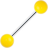Yellow Neon Barbell Tongue Ring